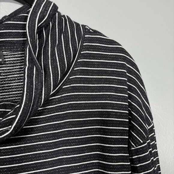 Cable & Gauge Women's Black & White Striped Tunnel Neck Sweatshirt - Size Medium - Picture 2 of 6